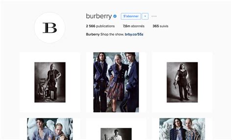 burberry instagram page.